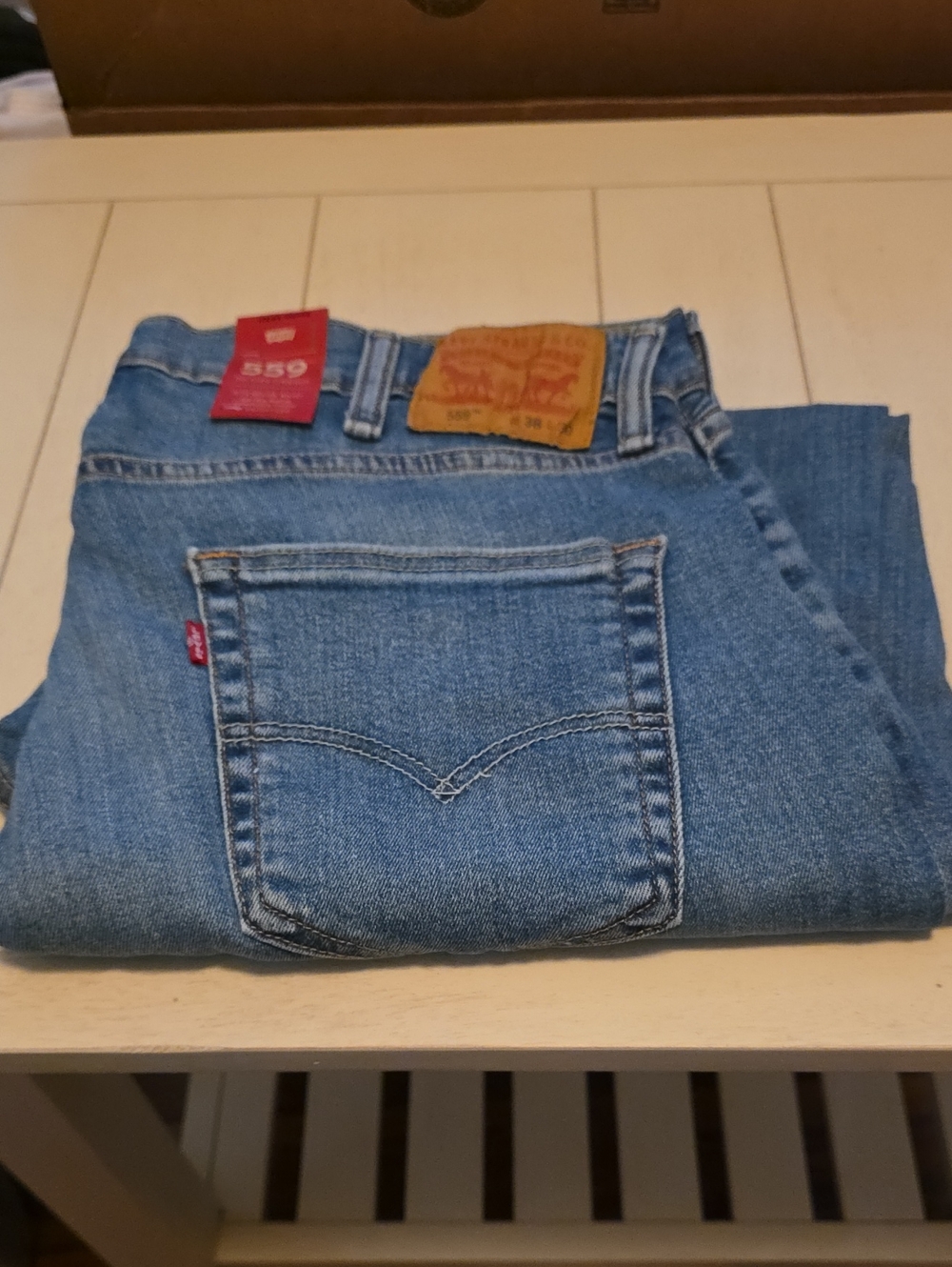 Levi's 559 Men's Relaxed Straight Jeans 38/30 in Light Blue Denim